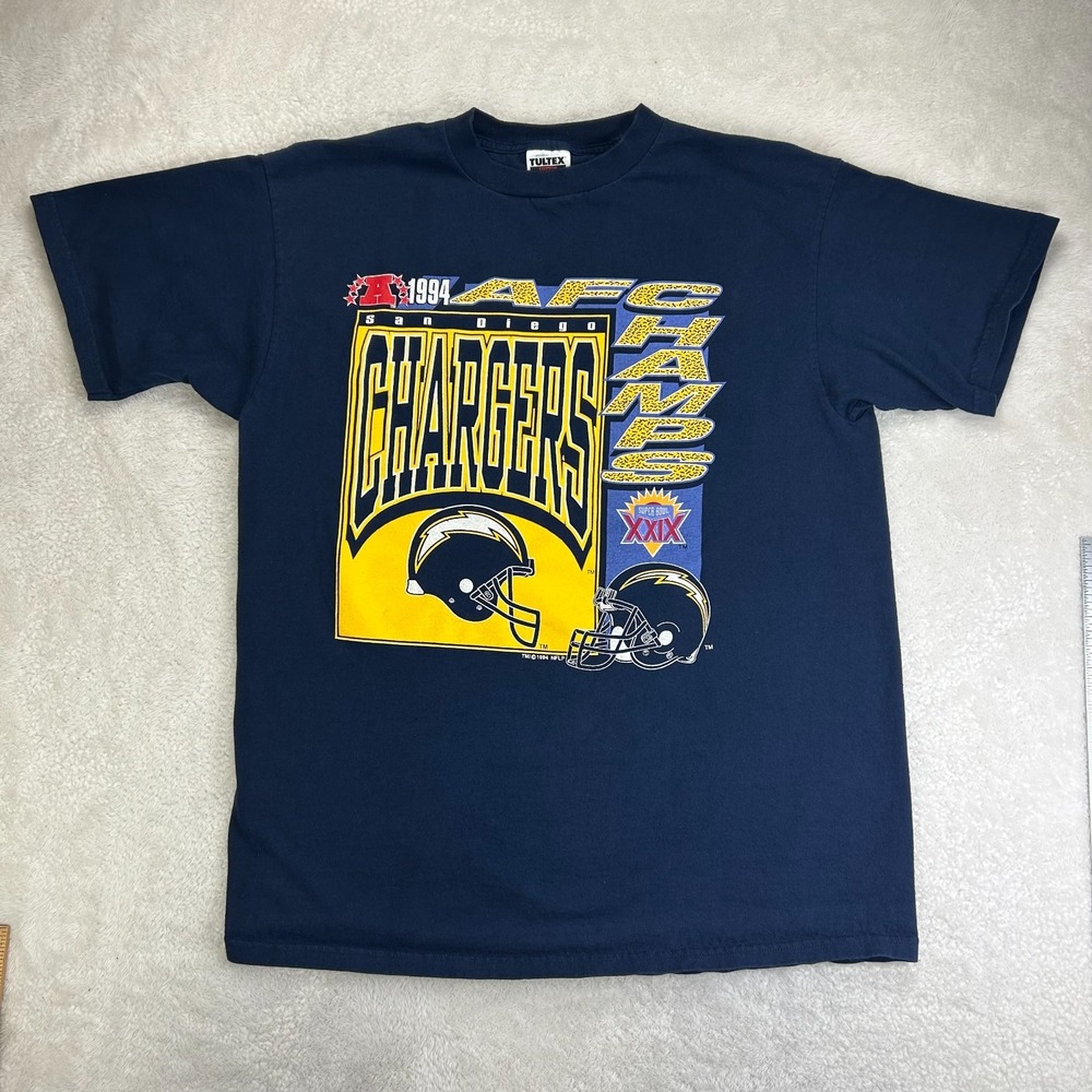 Vintage 1994 Tultex San Diego Chargers AFC Champions T-Shirt Mens XL Navy Blue